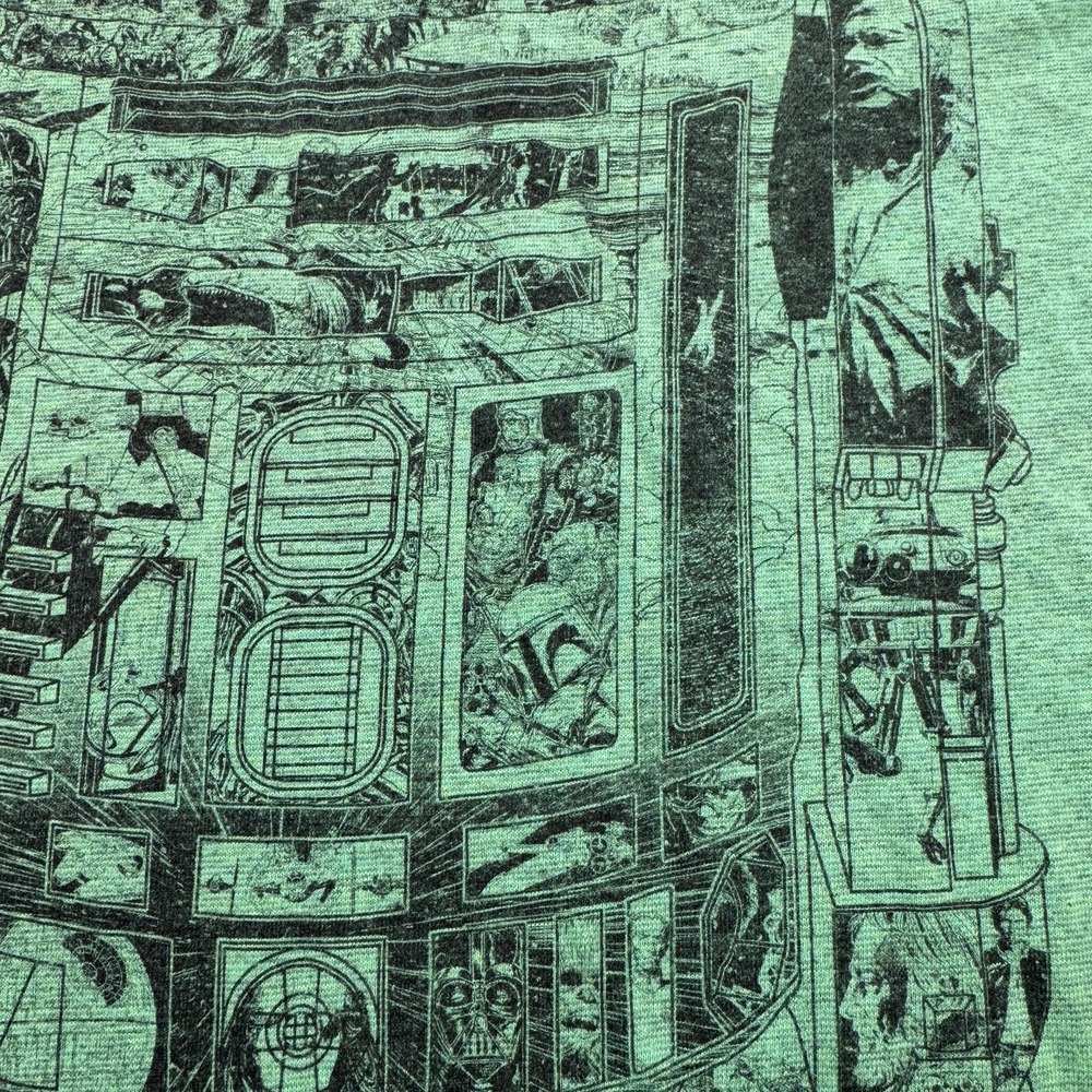 Star Wars R2-D2 Movie Scenes Graphic Print T Shirt Unisex Small Green Fifth Sun - Picture 7 of 10